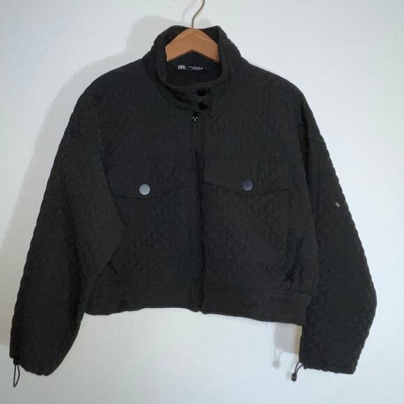Zara Black Quilted Jacket - Picture 1 of 11